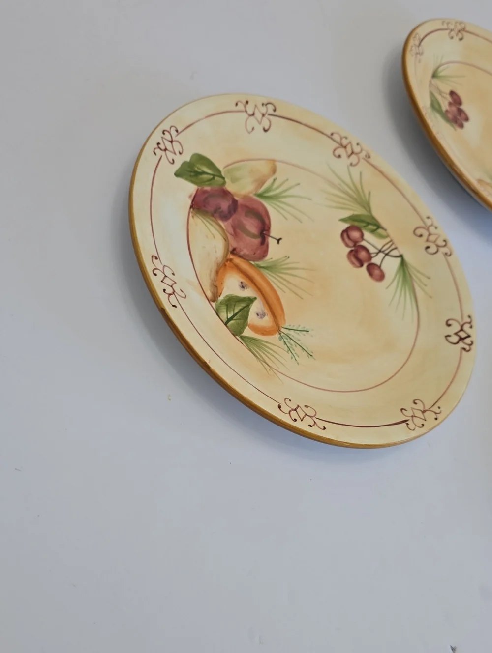 NWT Crate & Barrel Set Of 3 Winter Orchard Salad Saucer Plates 8